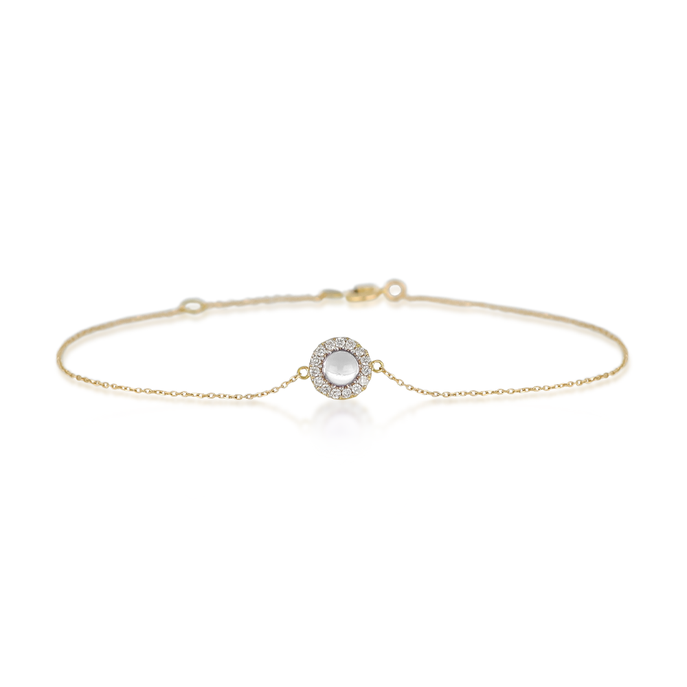 PULSERA CON CUARZO CRISTAL Y DIAMANTES LABGROWN